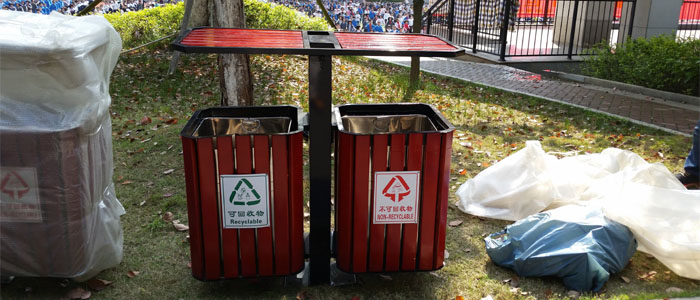 湖南垃圾桶 鋼木垃圾桶